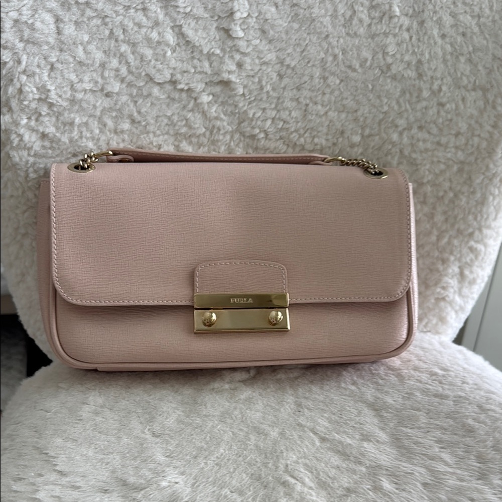 Furla Pink Shoulder Bag with Gold Hardware